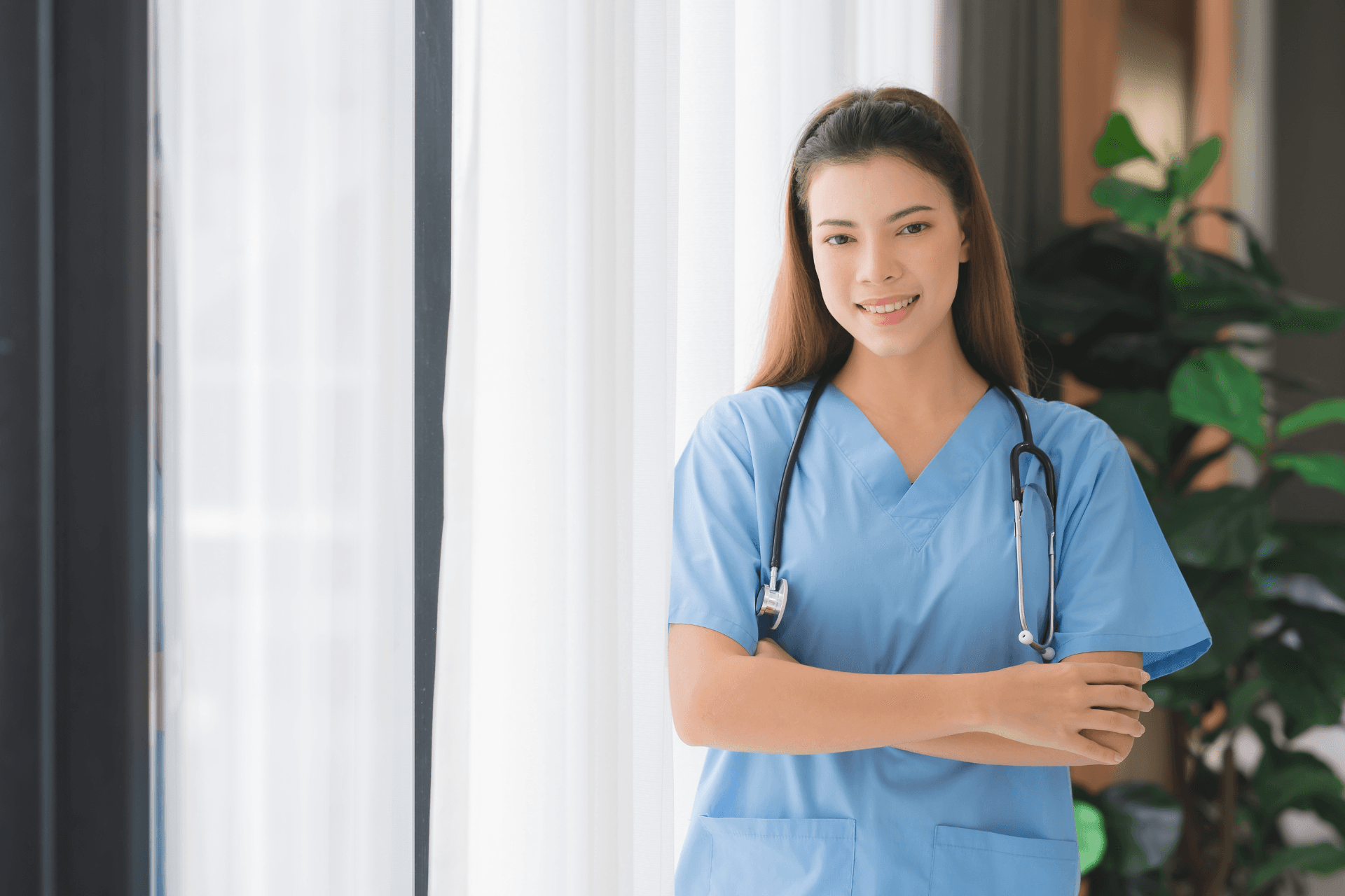 Caregiver with patient